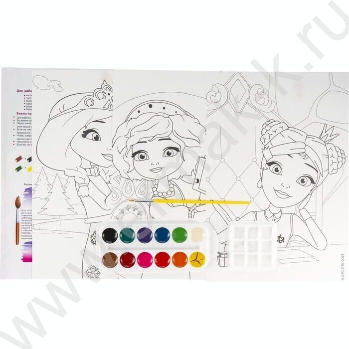 Набор д/творчества Раскраска в технике скетчинг Царевны "Даша, Аленка и Варя" | Фото 2