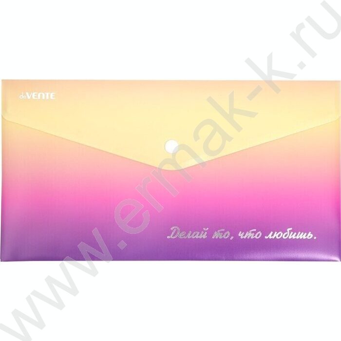 Папка-конверт на кнопке Travel-size DL "Degrade"  с рисунком, тиснение фольгой, 180мкм /ассорти | Фото 2