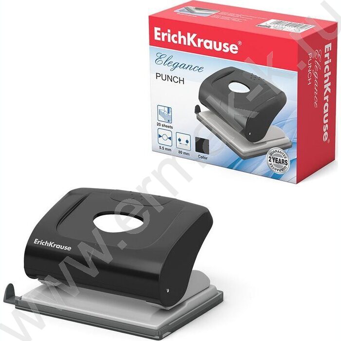 Дырокол  20л пластик Elegance /линейка/ ассорти | Фото 3