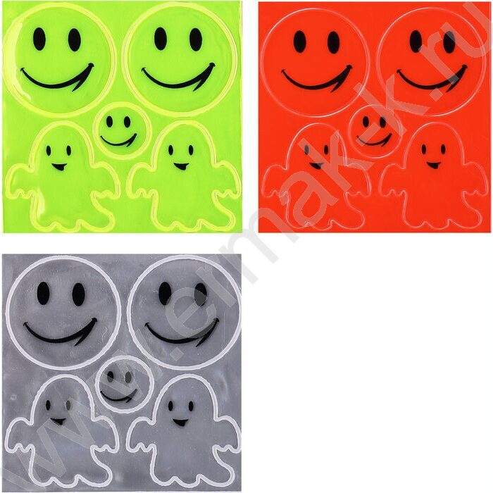 Наклейки светоотражающие Smile 5шт ассорти | Фото 1
