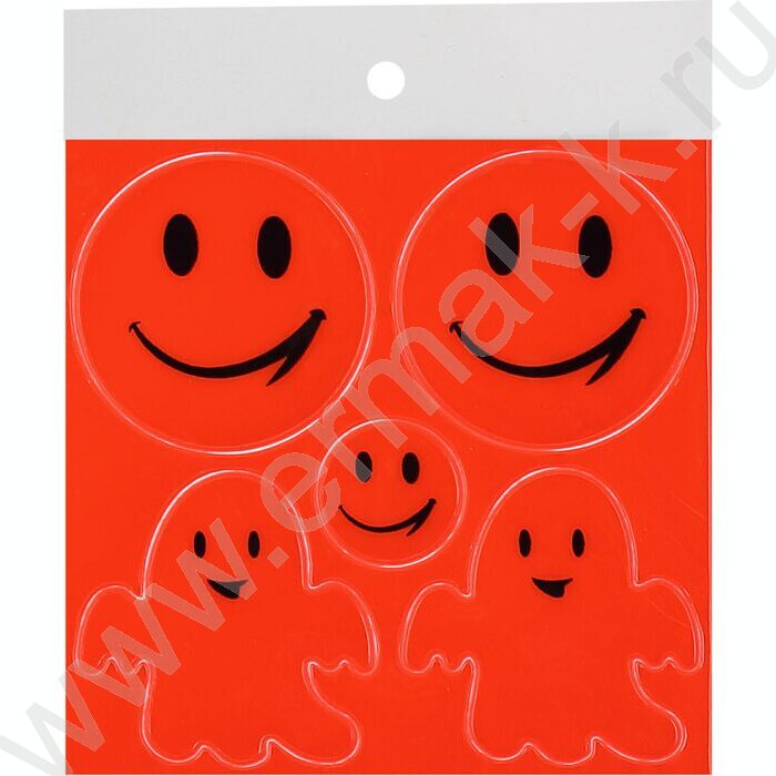 Наклейки светоотражающие Smile 5шт ассорти | Фото 2