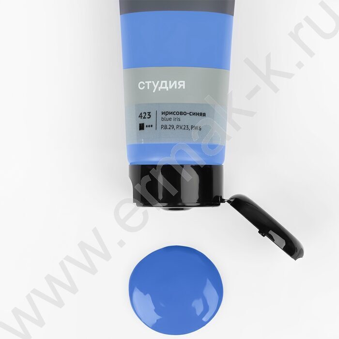 Краска акриловая 75мл "Студия", ирисово-синяя /пластик. туба | Фото 2