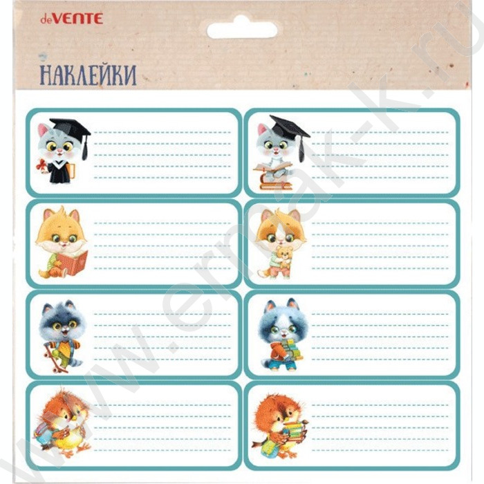 Наклейки на тетради "Back to School" 40*96мм, набор - 8шт /блистер | Фото 1