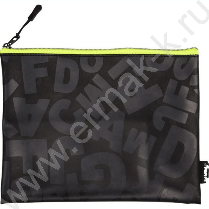 Папка для тетрадей A5 "WORD" на молнии сверху, силиконовая, с лаковой печатью | Фото 1