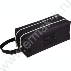 Пенал-прямоугольный 21*9*9см "TOTAL BLACK", 2 отдел. на молнии, полиэстер | Фото 1