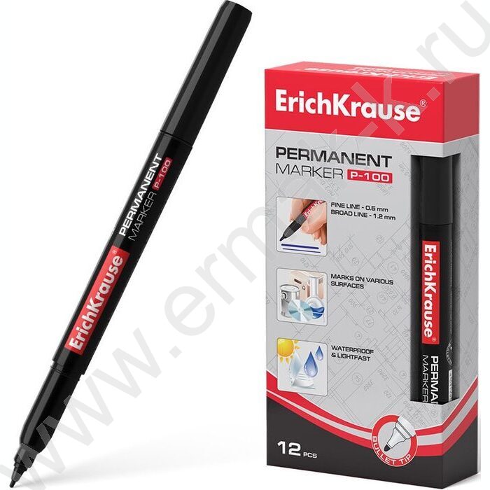 Маркер перм. /черный/ 1мм P-100 | Фото 2