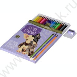 Карандаши пластиковые 18цв Рисуй и стирай с ластиком и точилкой 4вида | Фото 2