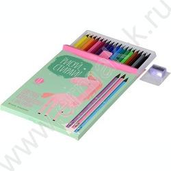 Карандаши пластиковые 18цв Рисуй и стирай с ластиком и точилкой 4вида | Фото 4