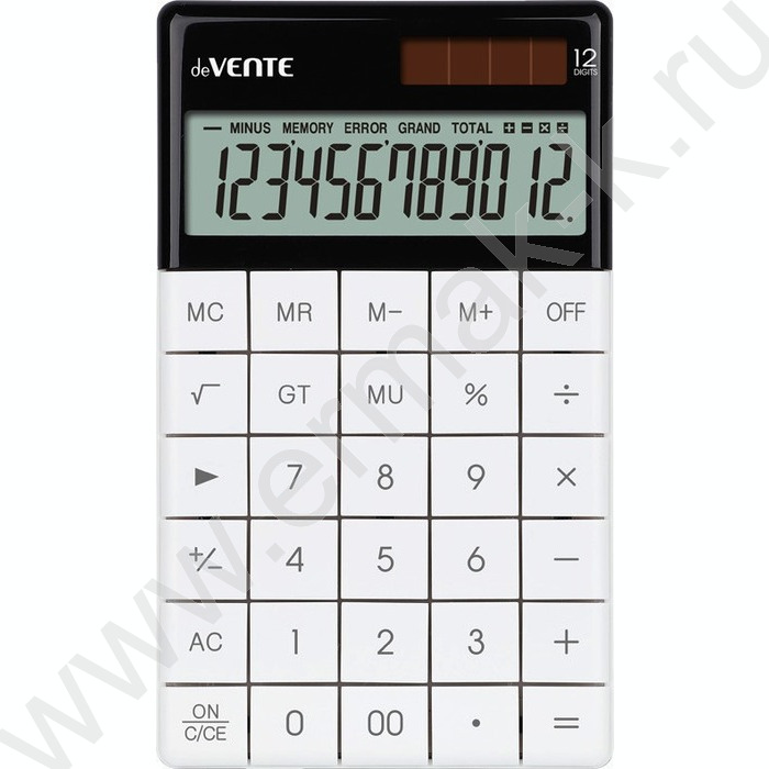 Калькулятор Q-5W /100*166*14мм, ультратонкий, двойное питание /белый, 12 разряд | Фото 1