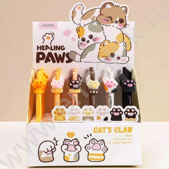 Ручка шар авт 0,7мм синяя "Cat Paw" /ассорти | Фото 1