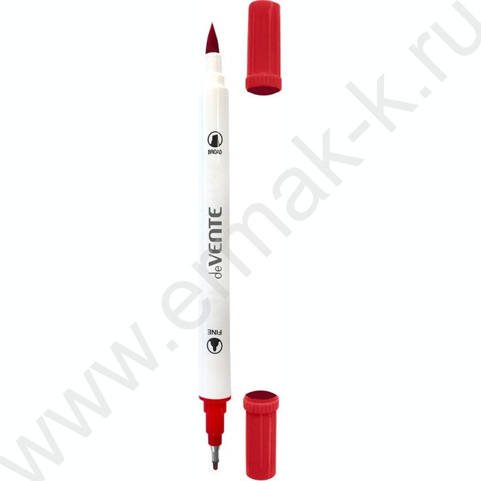 Маркер акварельный /набор  12цв/ двусторонний: кисть до 2мм и круг до 0,4мм, круглый корпус | Фото 2