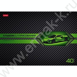 Альбом д/рисования 40л "AutoCarbon" /лак/ 5видов | Фото 1