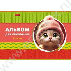 Альбом д/рисования 40л "ЛапУшки в шапочках" ассорти | Фото 1