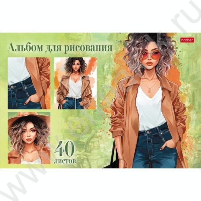Альбом д/рисования 40л "Стильные красотки" /тиснение/ 5видов | Фото 5