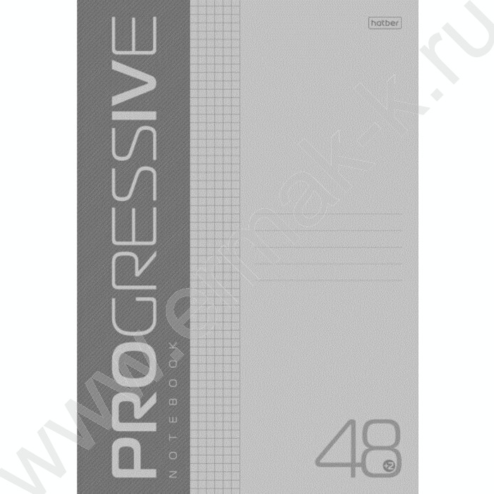 Тетрадь  48л А4 клетка/пл.обл. "PROGRESSIVE Серая" | Фото 1