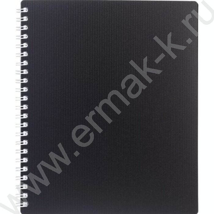 Тетрадь  80л клетка/спираль/пластик.обл. "VELVET  Черная" | Фото 1