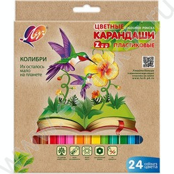 Карандаши пластиковые 24цв "ZOO" /европодвес | Фото 1