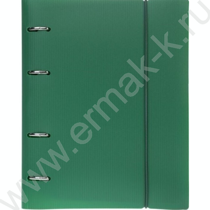 Тетрадь 120л клетка/кольца/пластик.обл./резинка "VELVET Зеленая" | Фото 1