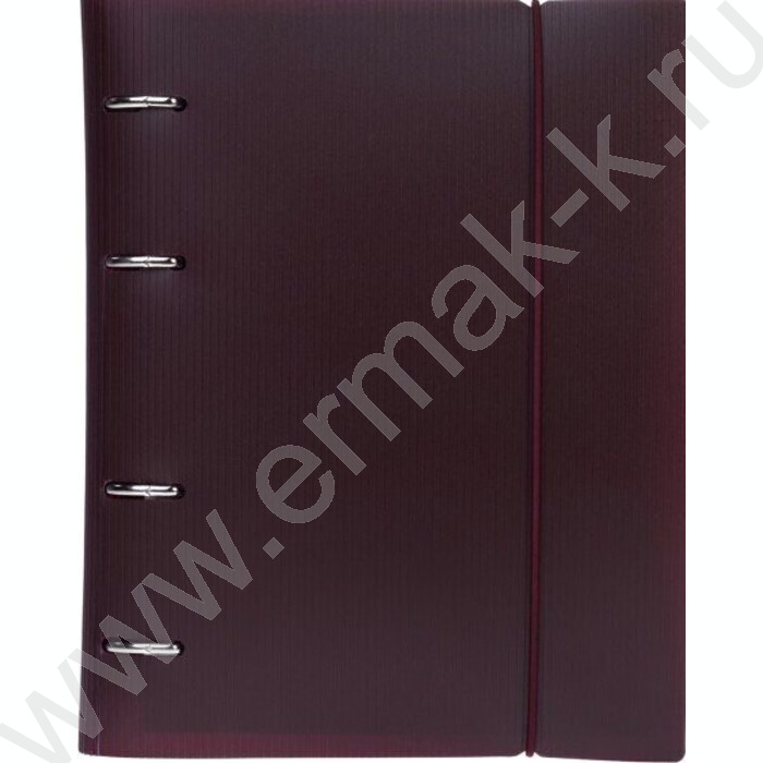 Тетрадь 120л клетка/кольца/пластик.обл./резинка "VELVET Бордо" | Фото 1