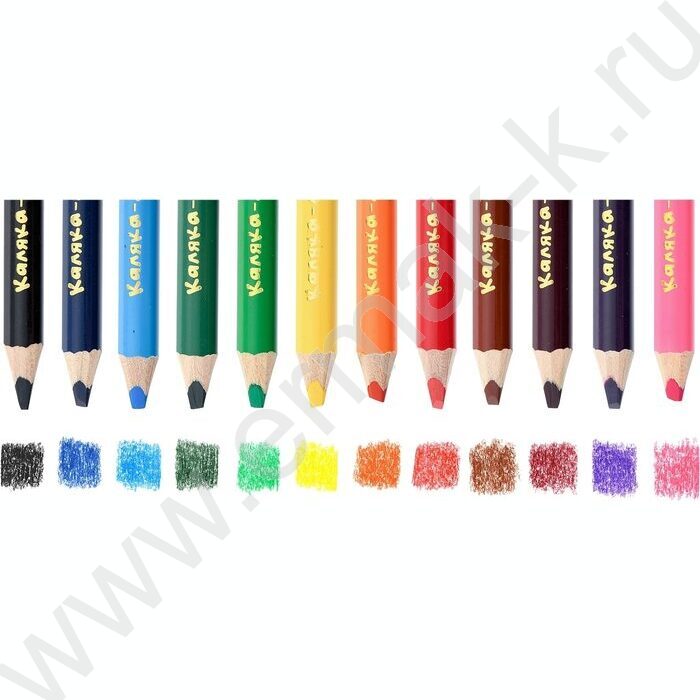 Карандаши  12цв Каляка-Маляка короткие /трехгранные/ европодвес | Фото 4