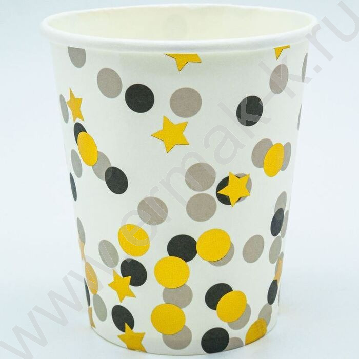 Стаканы бумажные 250мл/6шт Конфетти | Фото 1
