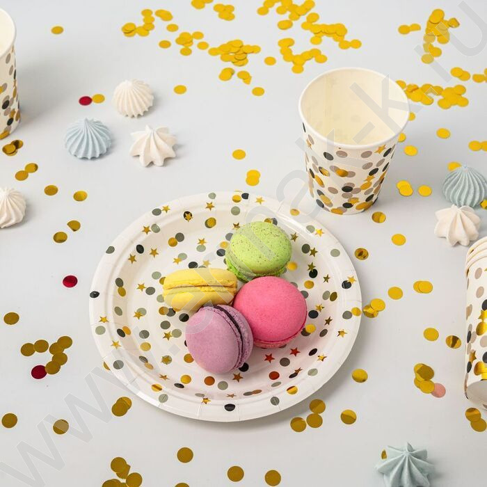 Стаканы бумажные 250мл/6шт Конфетти | Фото 3