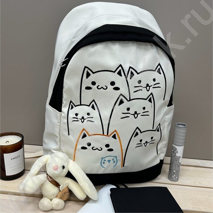 Рюкзак 43*30*13  "Коты" /1отд. /черный | Фото 7