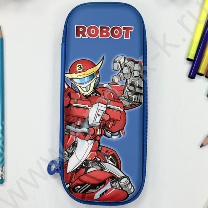 Пенал б/наполн. 1молния "ROBOT" 3D /пластик EVA /ассорти | Фото 1
