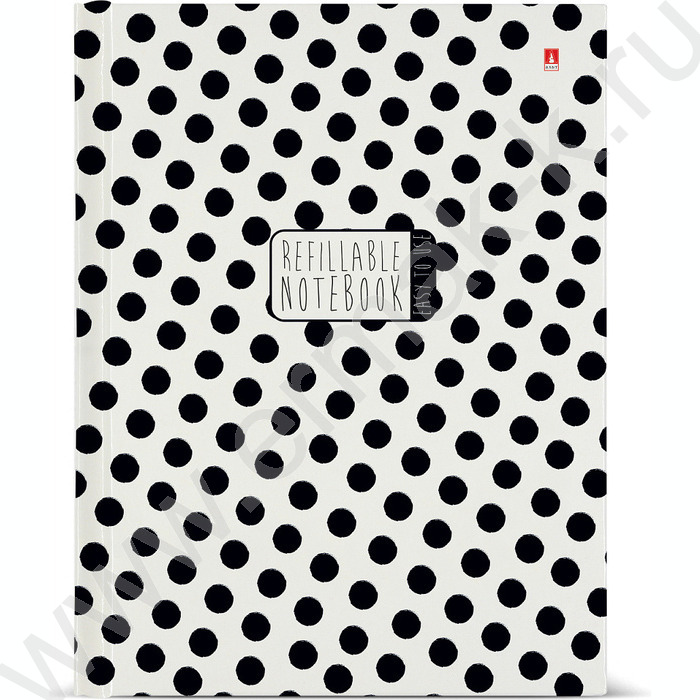 Тетрадь  80л клетка/кольца "Black&White" со смен.блоком | Фото 1