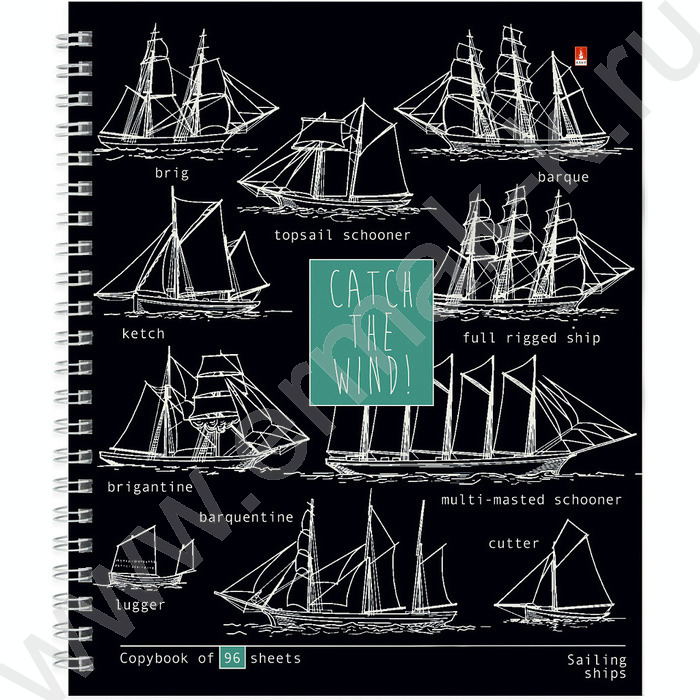 Тетрадь  96л А5+ клетка/спираль "Blueprint" ассорти | Фото 1