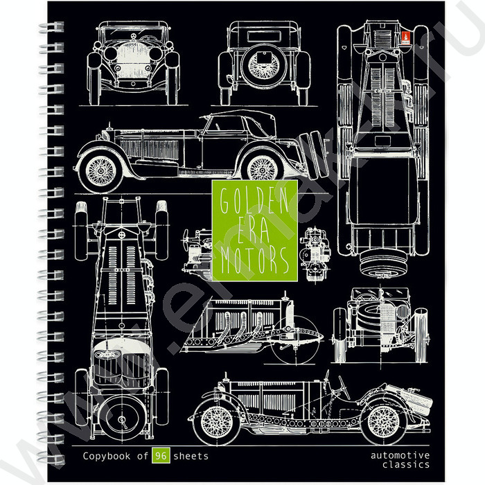 Тетрадь  96л А5+ клетка/спираль "Blueprint" ассорти | Фото 2