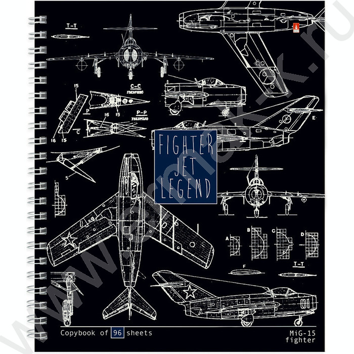 Тетрадь  96л А5+ клетка/спираль "Blueprint" ассорти | Фото 3