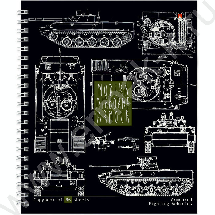 Тетрадь  96л А5+ клетка/спираль "Blueprint" ассорти | Фото 5