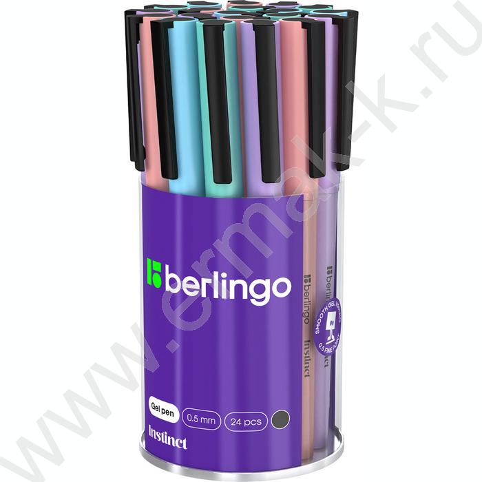 Ручка гелевая черная 0,5мм  "Instinct" /прорезиненный корпус /ассорти | Фото 3