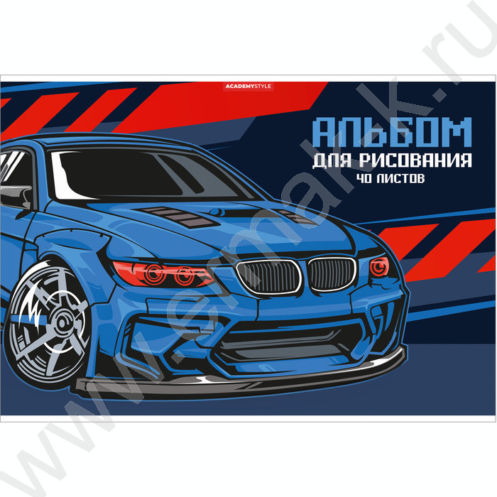 Альбом д/рисования 40л "Синяя машина" | Фото 1