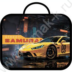 Папка школьника А4 ткань, широкая, с ручками+твердое дно "Style racer" | Фото 1