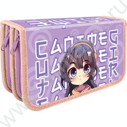 Пенал б/наполн. 2молнии 190*105мм Маленькая леди /большой | Фото 1