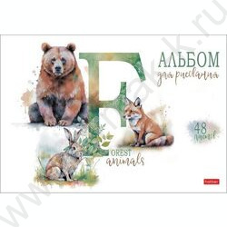 Альбом д/рисования 48л "Из жизни дикой природы" /тиснение/ 4вида | Фото 5