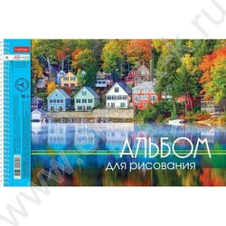 Альбом д/рисования-спираль 48л "Очарование природы" /перфорация /тиснение/ 4вида | Фото 1
