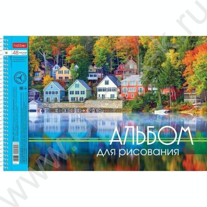 Альбом д/рисования-спираль 48л "Очарование природы" /перфорация /тиснение/ 4вида | Фото 1