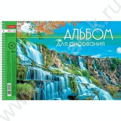 Альбом д/рисования-спираль 48л "Очарование природы" /перфорация /тиснение/ 4вида | Фото 2