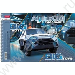 Альбом д/рисования-спираль 48л "BIG boys - BIG " /перфорация/металлизиров. картон, выб лак/ ассо | Фото 4