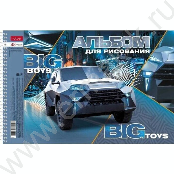 Альбом д/рисования-спираль 48л "BIG boys - BIG " /перфорация/металлизиров. картон, выб лак/ ассо | Фото 4