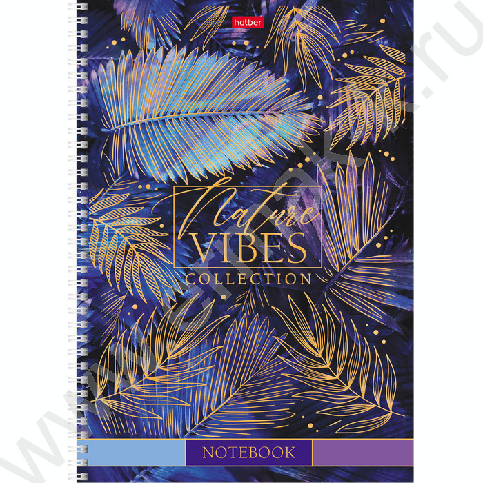 Тетрадь  80л А4 клетка/спираль "Золотые лепестки" /мат.ламин. 3D фольга/ ассорти | Фото 1