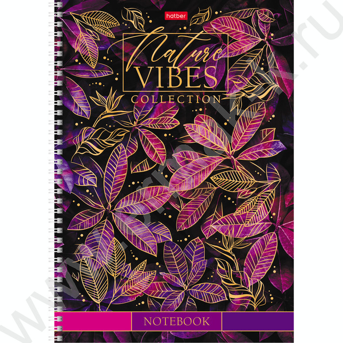 Тетрадь  80л А4 клетка/спираль "Золотые лепестки" /мат.ламин. 3D фольга/ ассорти | Фото 2