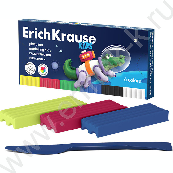 Пластилин   6цв 108г Классический Kids /+стек | Фото 1