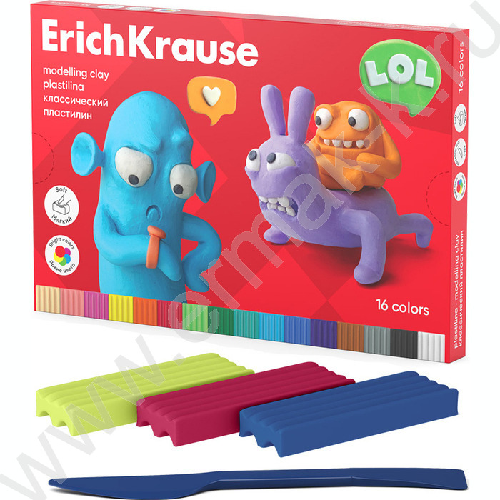 Пластилин  16цв 288г Классический /+стек | Фото 1