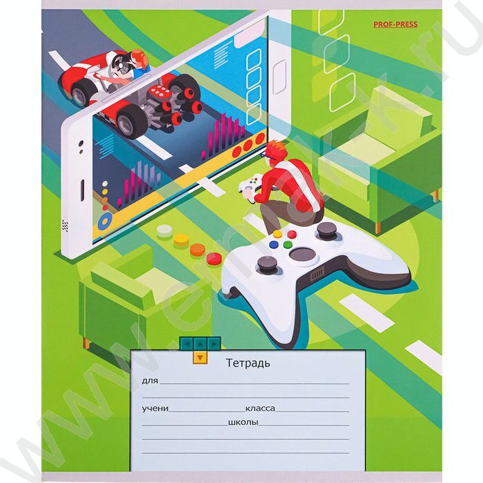 Тетрадь  12л линейка косая "Геймеры" 5видов | Фото 2