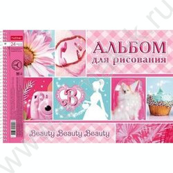 Альбом д/рисования-спираль 24л "PINK" /перфорация/ 5видов | Фото 3