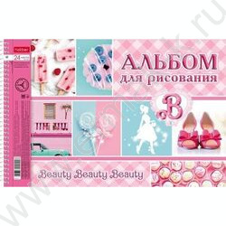Альбом д/рисования-спираль 24л "PINK" /перфорация/ 5видов | Фото 5